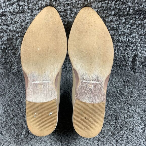 Free People Royale Flat In Taupe Size 7.5-8 D’orsay Leather Booties Boho Neutral - Picture 7 of 8
